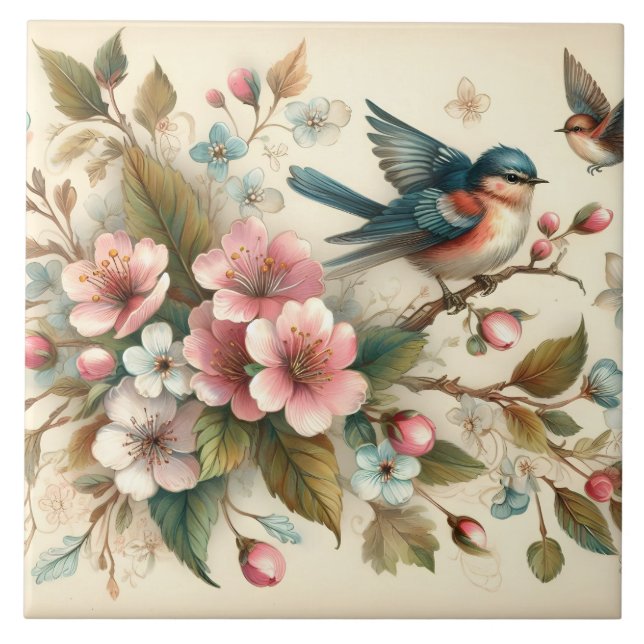 Cute bird lovers crafting home business  tile (Front)
