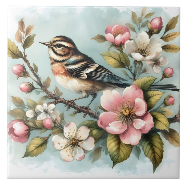 Cute bird lovers crafting home business  tile (Front)