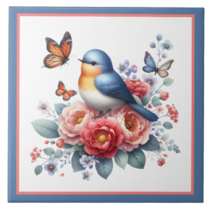 Cute bird lovers kitchen crafting business tile