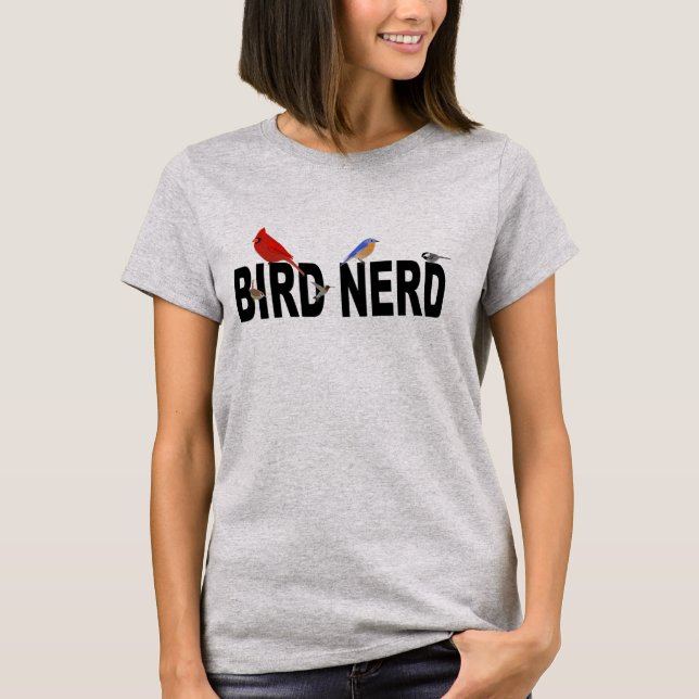 Cute Bird Nerd T-Shirt (Front)