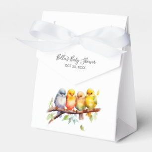 Cute Bird on Tree Branch Baby Shower Favor Box