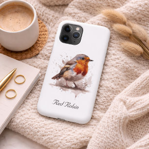 Cute bird red robin, customizable iPhone 11 pro case