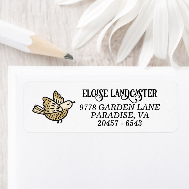 Cute Bird Return Address Label (Insitu)