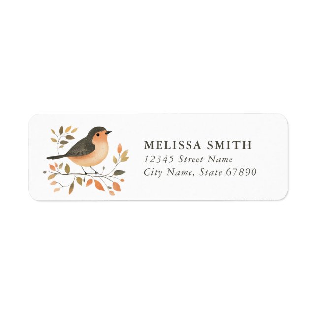 Cute Bird Return Address Labels (Front)