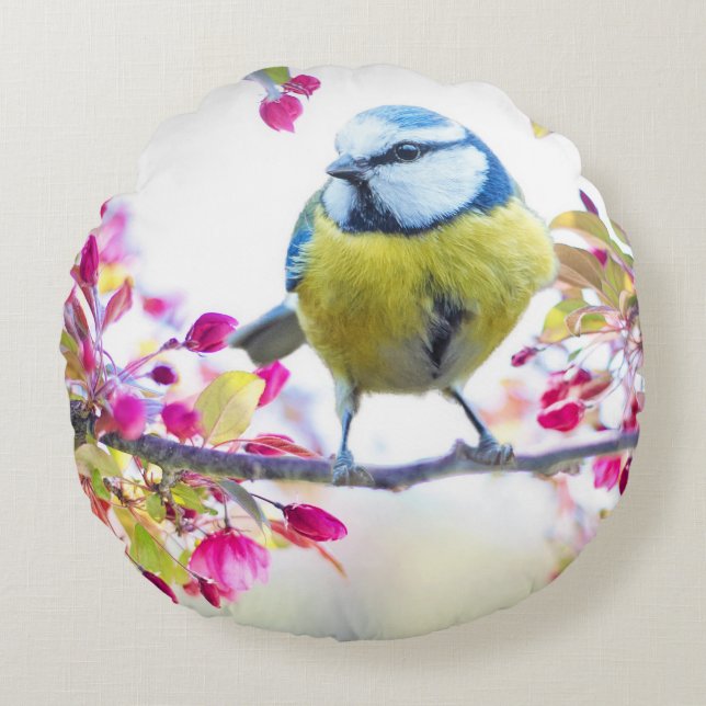 Cute Bird Round Pillow (Front)