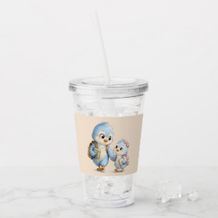 Cute Bird Siblings Acrylic Tumbler