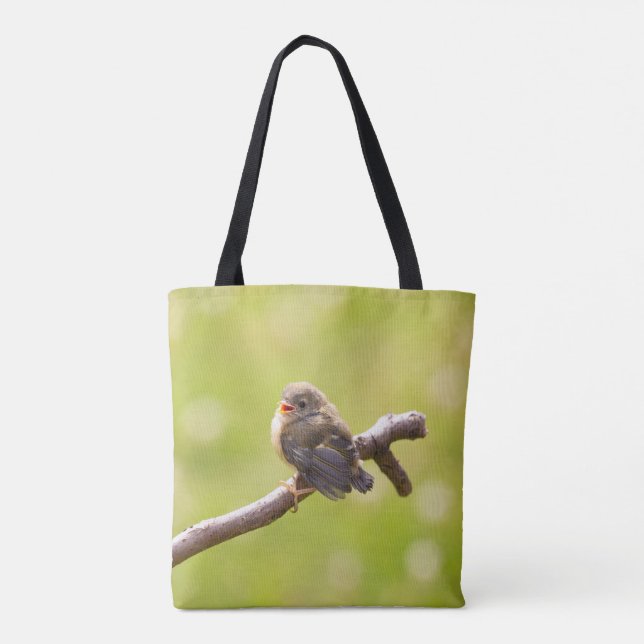 Cute bird singing happily in a summer day tote bag (Back)