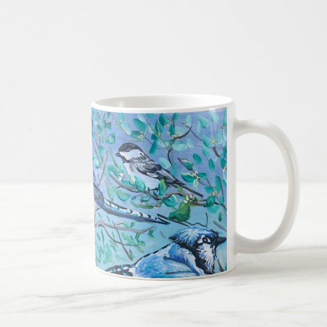 Cute Bird Watching Art Work Coffee Mug (Right)