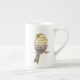 Cute Bird with Music Notes Customize  Bone China Mug