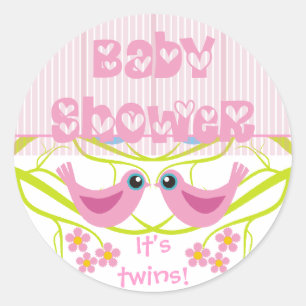 Cute Birdies Baby Shower Envelope Seals Stickers