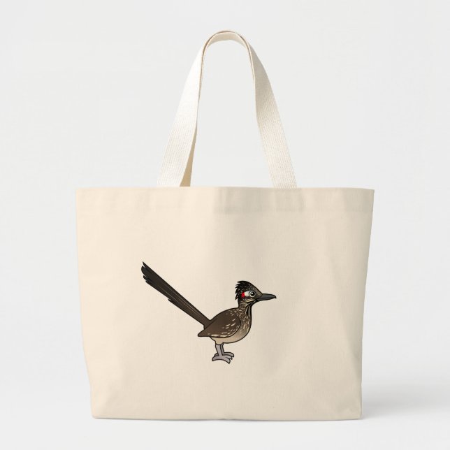 Cute Birdorable Roadrunner Large Tote Bag (Front)