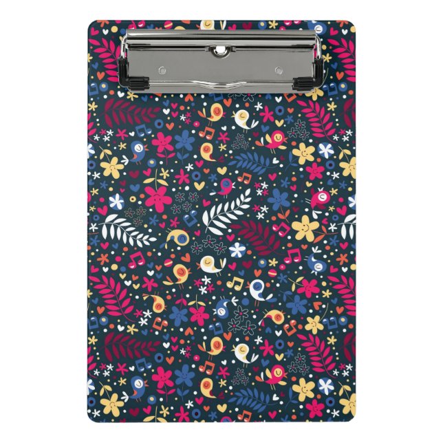 cute birds and flowers pattern mini clipboard (Front)