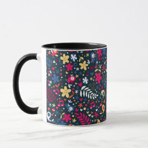 cute birds and flowers pattern mug