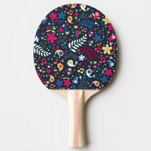 cute birds and flowers pattern ping pong paddle