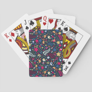 cute birds and flowers pattern playing cards