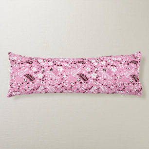 cute birds and flowers pink pattern body pillow