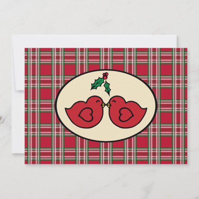 Cute Birds Christmas Holiday Invitations (Front)
