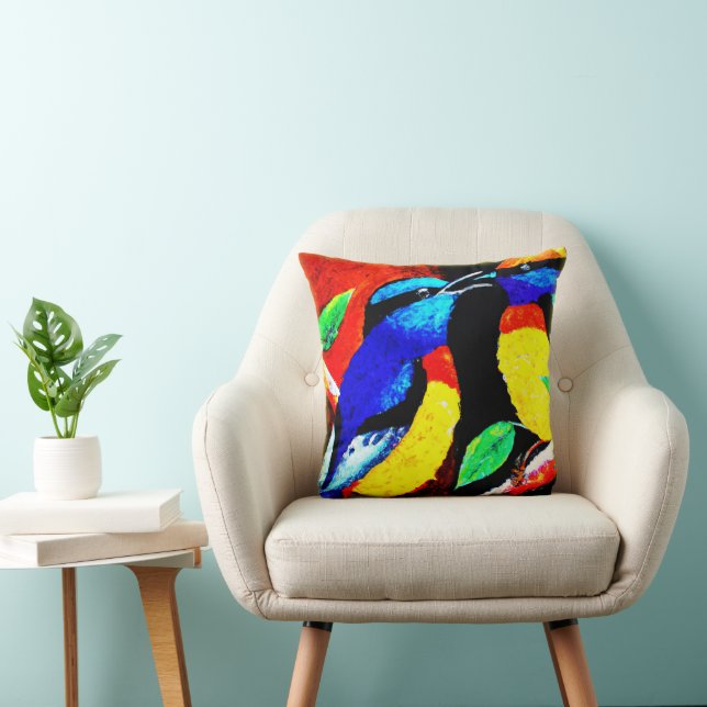 Cute Birds Couple. Buy Now Throw Pillow (Chair)