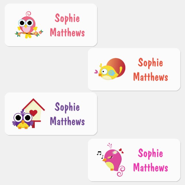 Cute Birds Custom Personalized Name Clothing (Group)