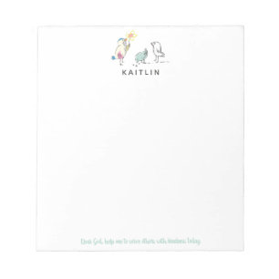 Cute Birds Dear God Help Me Serve Notepad