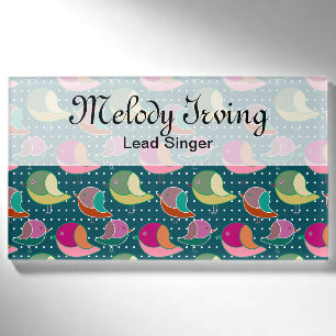Cute Birds & Dots seamless pattern + your ideas Name Tag