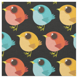 Cute Birds Kids Cartoon Fabric