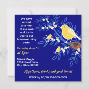 Cute Birds, Nest of Our Own Printable Housewarming Invitation