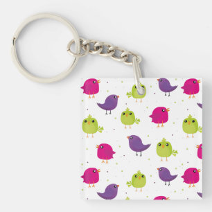 Cute birds pattern keychain
