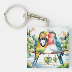 Cute Birds Valentine's Day Keychain