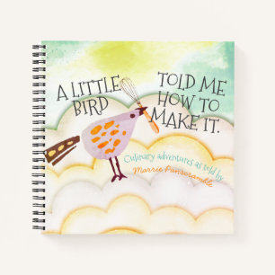 Cute birds whisk personalized recipe cookbook notebook
