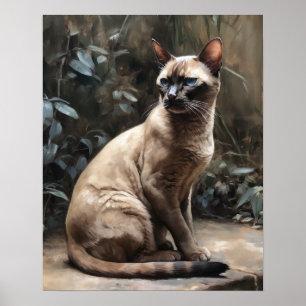 Cute birmane Chat Art Imprimer Poster