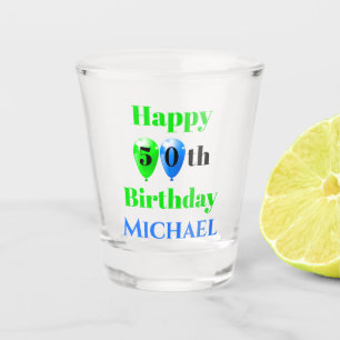 Cute Birthday Balloons Add Name Age Shot Glass