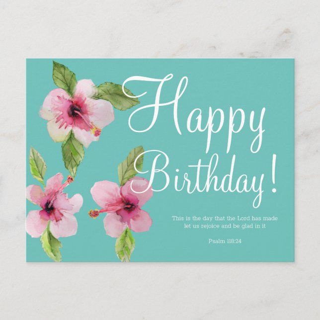 Cute Birthday Bible Verse Postcard (Front)