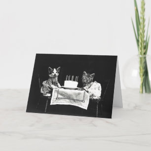 Cute Birthday Cake Cats Card