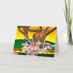 Cute Birthday card with cutie pie by Moonlake