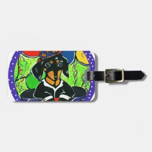 Cute Birthday Dachshund Luggage Tag