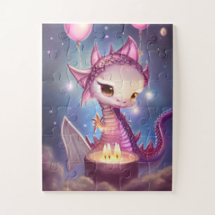 Cute Birthday Dargon Jigsaw Puzzle