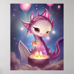 Cute Birthday Dargon Poster