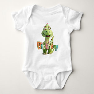 Cute Birthday Dino – Kids Dinosaur Party  Baby Bodysuit