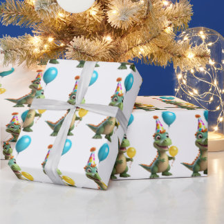 Cute Birthday Dinosaur Wrapping Paper | Colourful