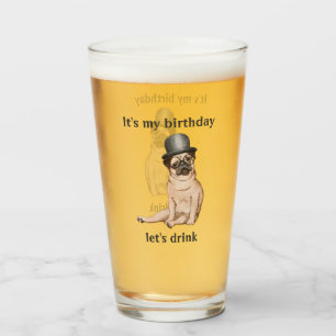 Cute Birthday Dog Glass