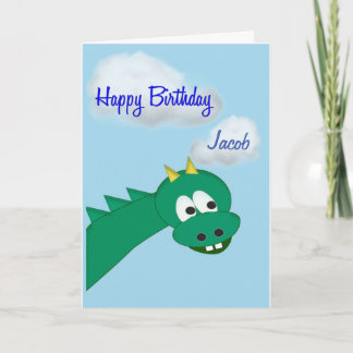 Cute Birthday Dragon, Custom Name Card