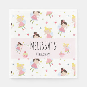 Cute Birthday Fairy Personalized Party   Napkin