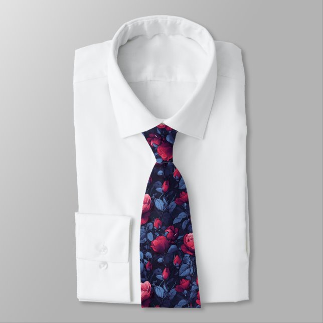Cute Birthday Gifts For Husband Rose Flower Tie (Tied)