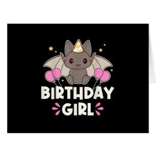Cute Birthday Girl Bat Graphic