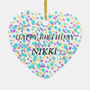 Cute birthday greeting cards for her ceramic ornament