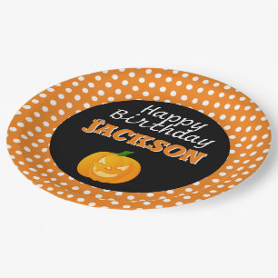 Cute Birthday Halloween Paper Plates
