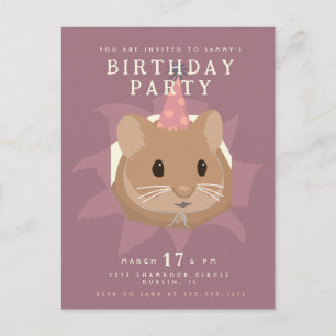 Cute Birthday Hamster in muted tones Postcard