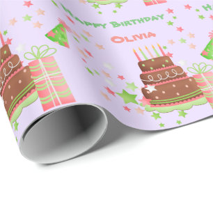 Cute Birthday Images Personalized Wrapping Paper
