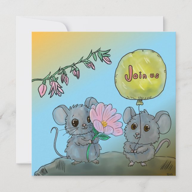 Cute birthday invitation (Front)